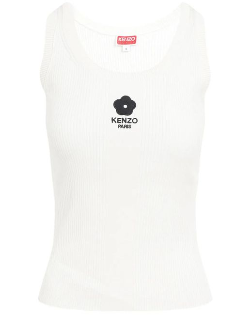 KENZO White Boke Flower 2.0-Embroidered Tank Top