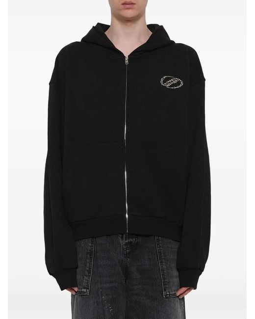 we11done Black Se11Done Zip-Up Hoodie