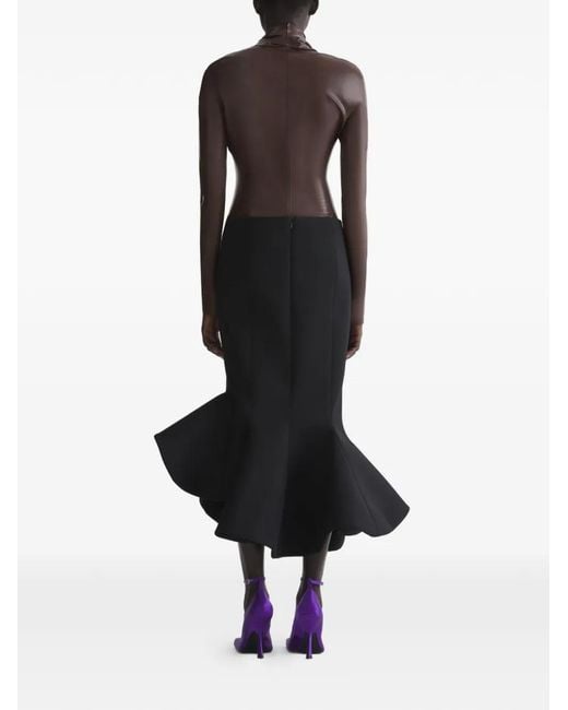 Mugler Black Ruffled Skirt