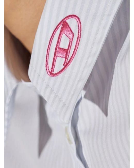 DIESEL White C-Gisel-P2 Striped Shirt