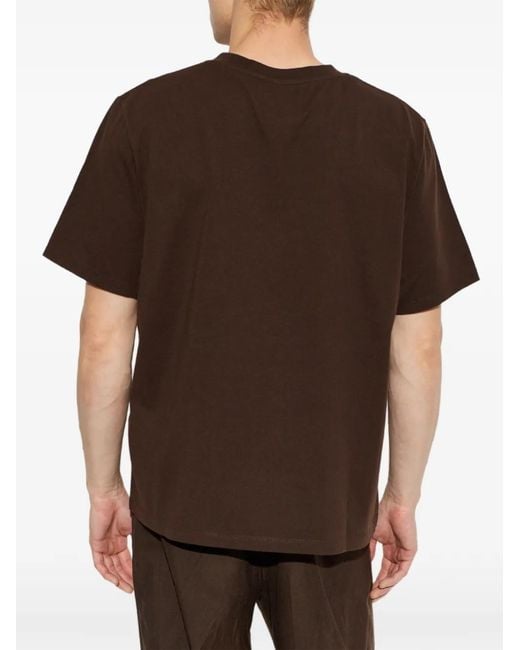 MM6 by Maison Margiela Brown Logo-Print T-Shirt for men