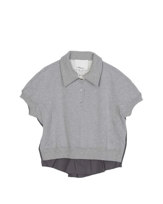 3.1 Phillip Lim Gray Collared Polo Top