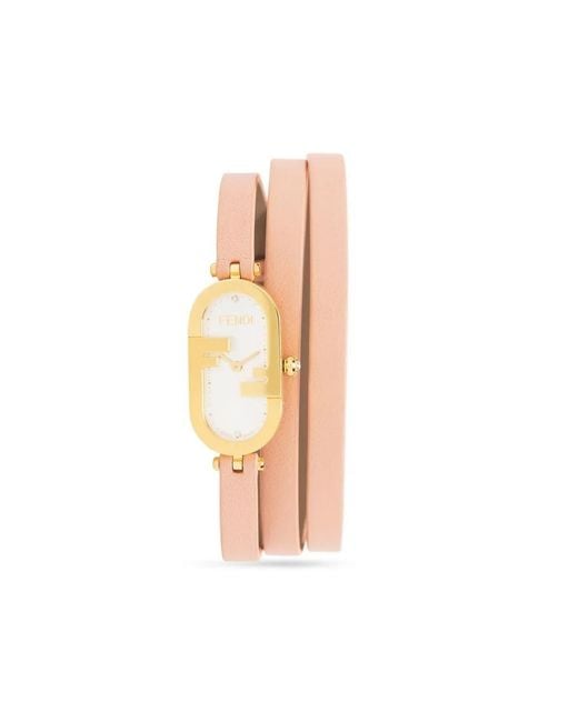 Fendi White O'Lock Oval Double-Strap Watch