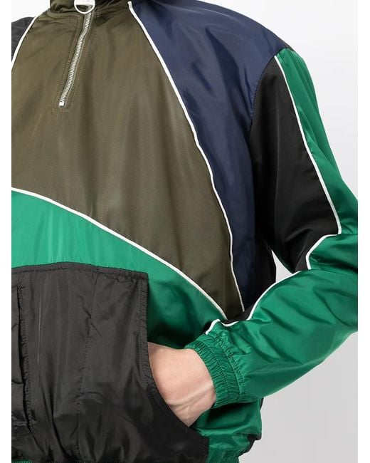 Ahluwalia Green Colour-Block Sport Jacket for men