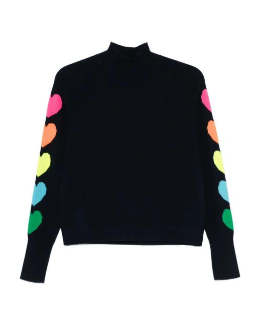From Future Blue Heart-Motif Sweater