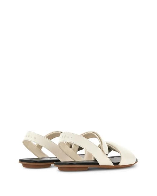 Hogan White Leather Sandals