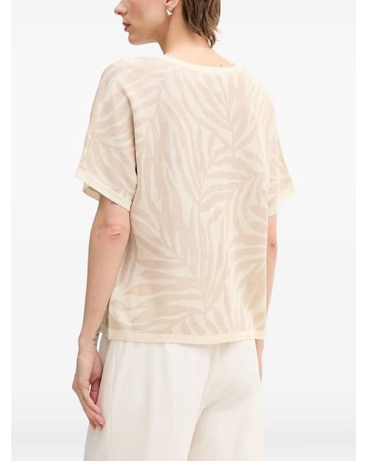 Joseph Ribkoff White Palm-Leaf Top