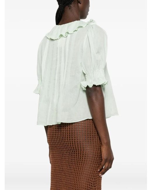 Doen Green Henri Ruffled Blouse