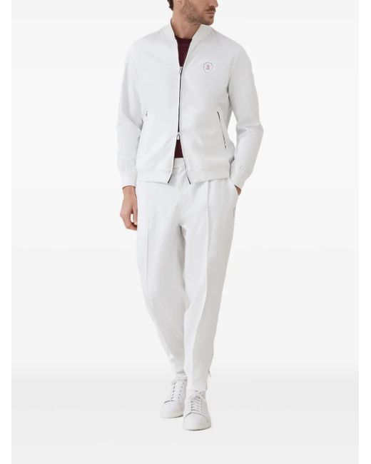 Brunello Cucinelli White Straight-Leg Track Pants for men