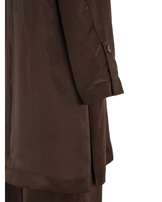 Ferragamo Brown Satin Chemisier