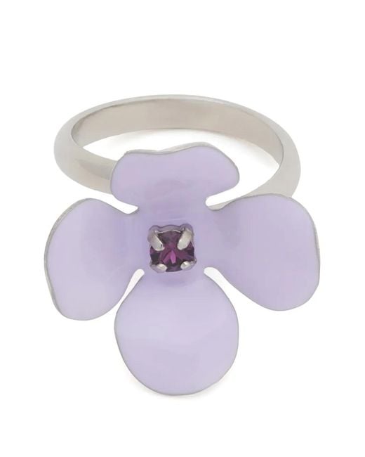 Marni White Bague Marguerite En Émail