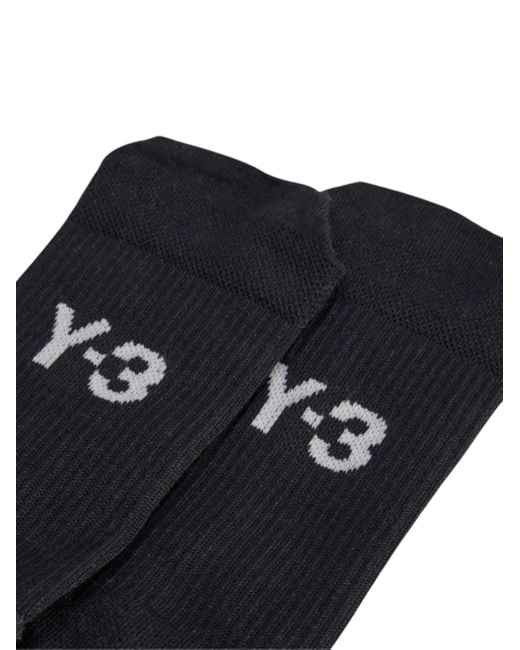 Y-3 Black Logo-Detail Tennis Socks for men