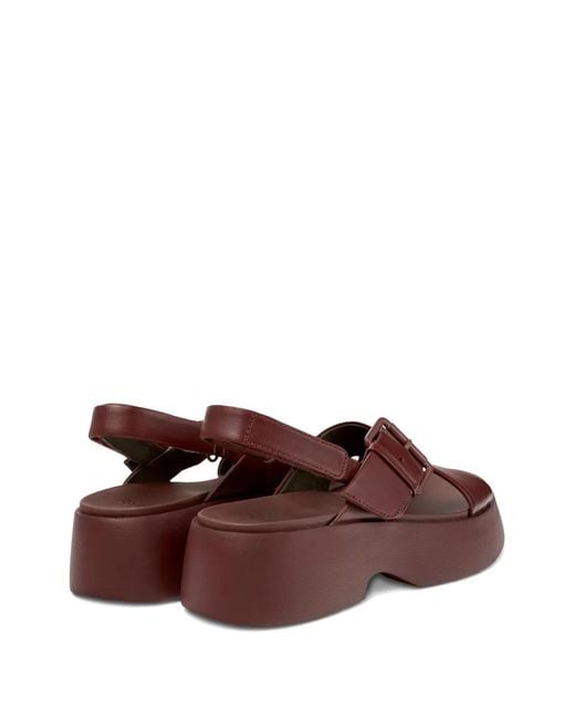 Camper Brown Tasha Buckled Sandals