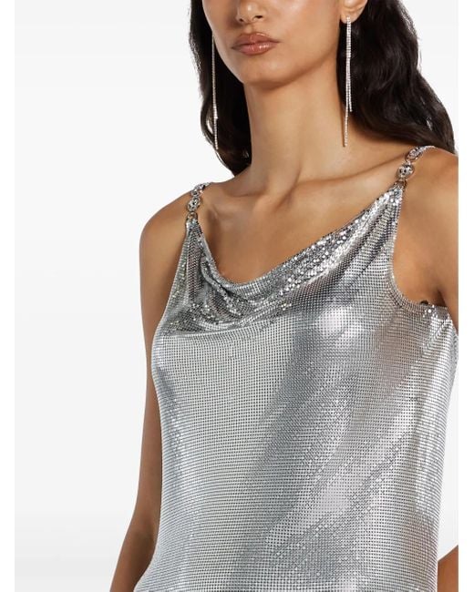 Versace Gray Chainmail-effect Dress