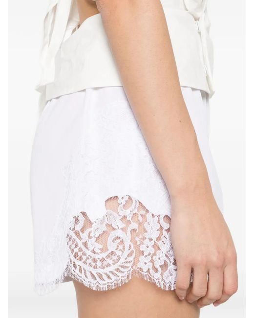 Versace White Lace-Detail Shorts