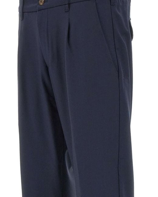 Myths Blue Turn-Up Regular Trousers for men