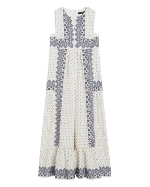 Weekend by Maxmara Manila Gelaagde Midi-Jurk Met Paisley-Print in het White