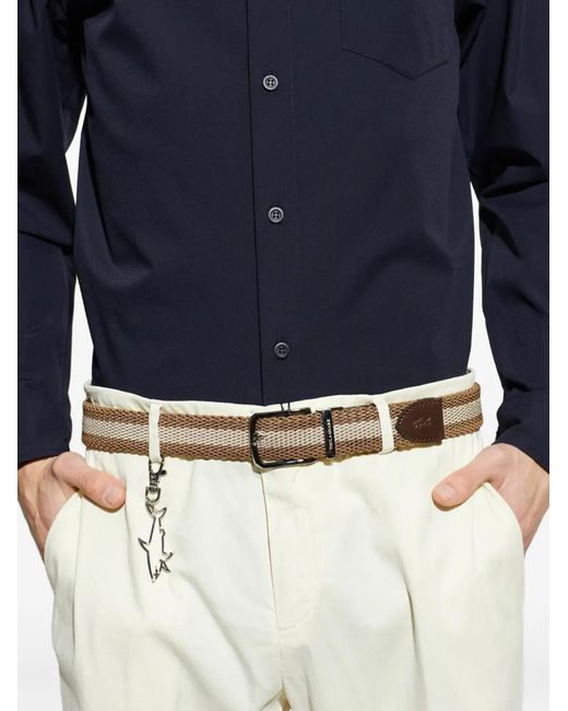 Paul & Shark White Ceinture Tissée À Rayures for men