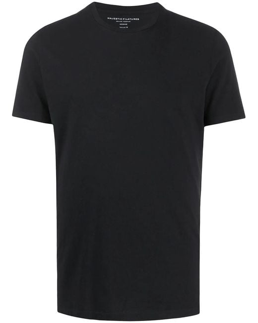 Majestic Filatures Black Relaxed Fit T-Shirt for men