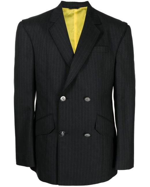 Ferrari Black Double-Breasted Virgin-Wool Blazer for men