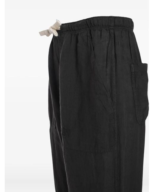 Palm Angels Black Drawstring-Waistband Trousers for men