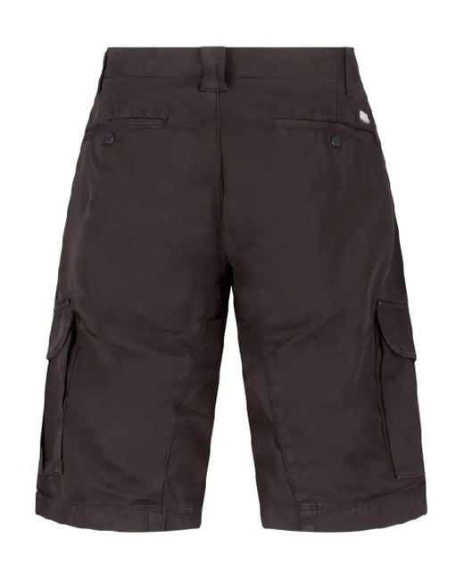 C P Company Gray Cargo-Pocket Shorts for men