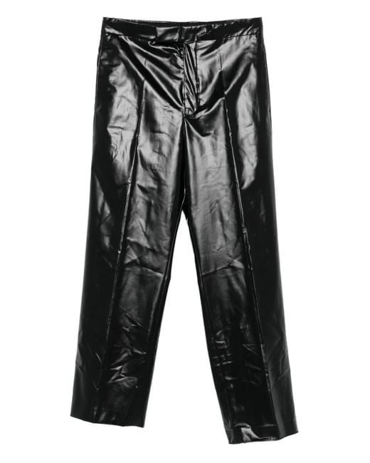 SAPIO Gray Patent-Finish Trousers