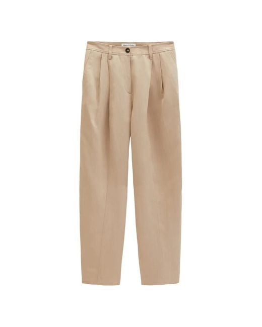 Marc O' Polo Natural Pleated Woven Trousers