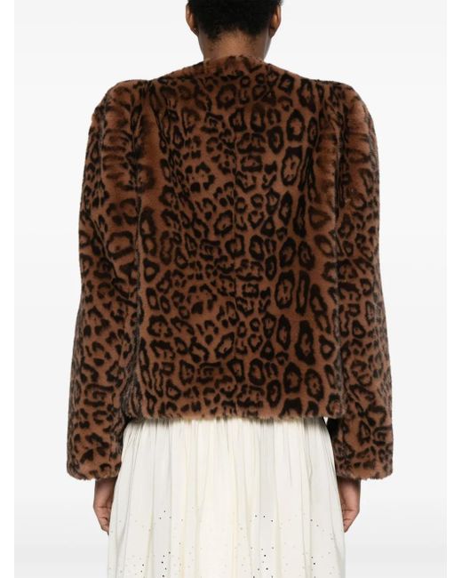 Chloé Brown Jacke Aus Faux Fur