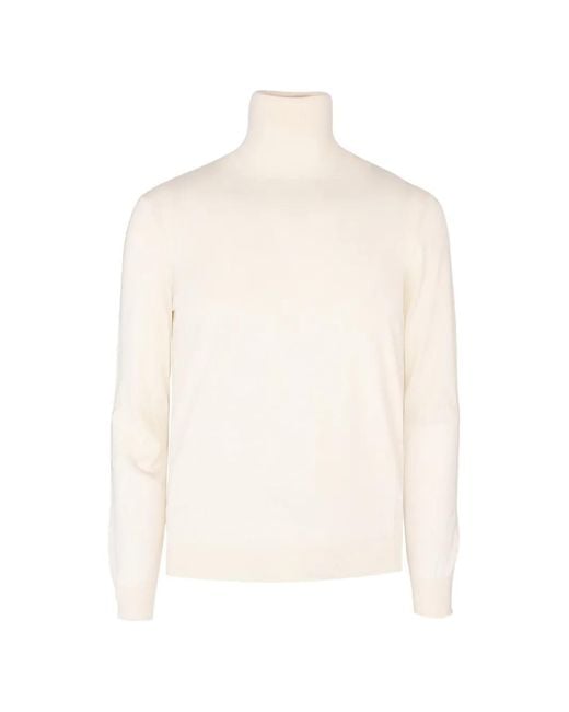 Pal Zileri White Turtleneck Sweater for men
