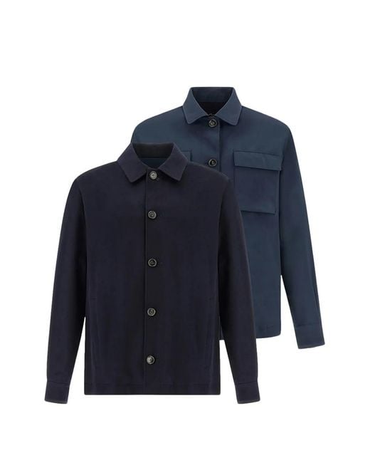 Paul & Shark Blue Reversible Overshirt for men