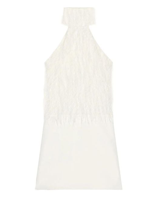 Robe Courte Frangée À Dos Nu Courreges en coloris White