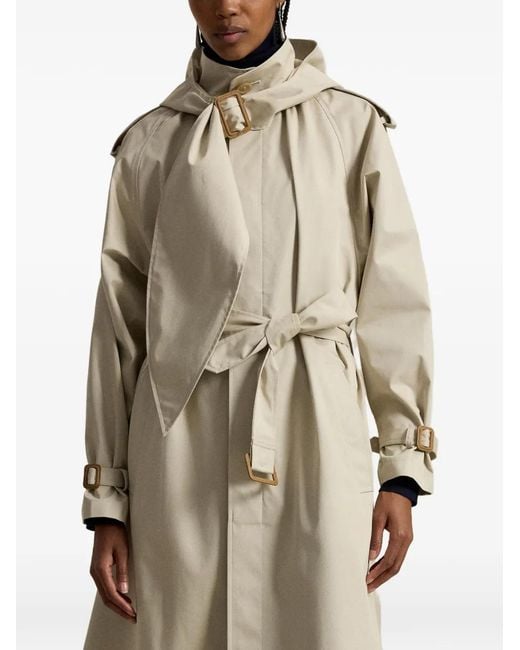 Polo Ralph Lauren Natural Buckled-Scarf A-Line Trench Coat