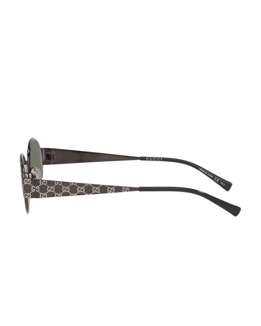 Gucci Gray Gg-Pattern Oval-Frame Sunglasses for men