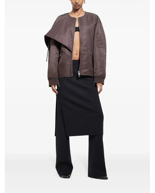 Courreges Brown Nylon Knot Bomber Jacket