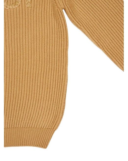Fendi Brown Logo-Embroidered Sweater for men