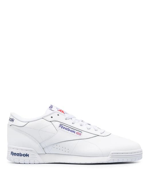 Reebok White Ex-O-Fit Low-Top Sneakers