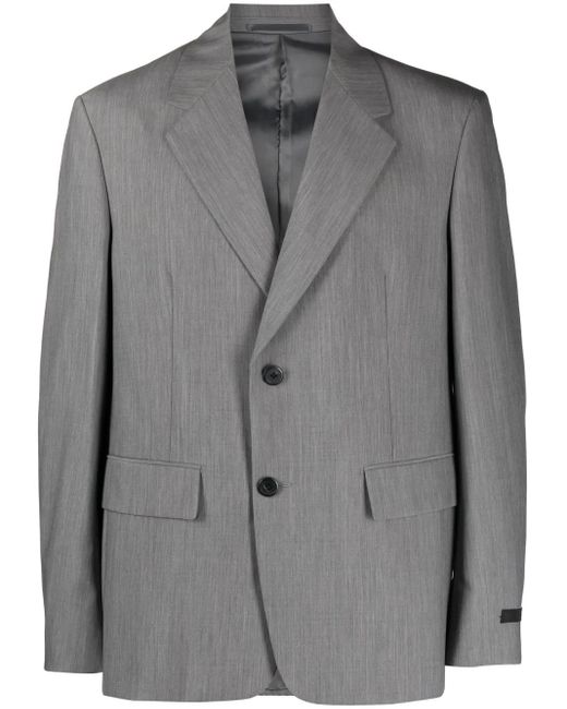 Prada Gray Tailored Single Breasted Blazer for men