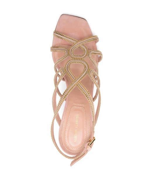 Sandalias Soutage con tacón de 100 mm Alberta Ferretti de color Pink