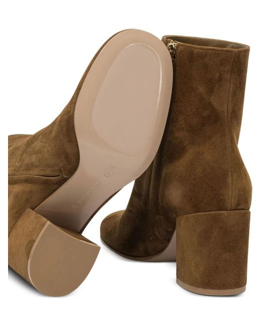Gianvito Rossi ブロックヒール スエードブーツ Brown