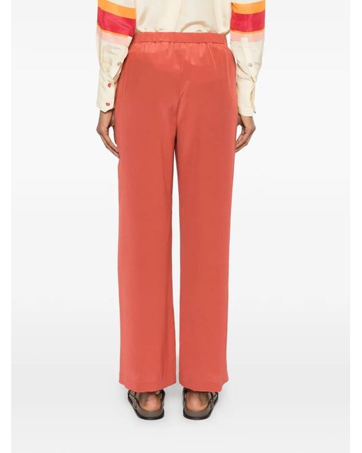 Aspesi Red Pantalon En Soie
