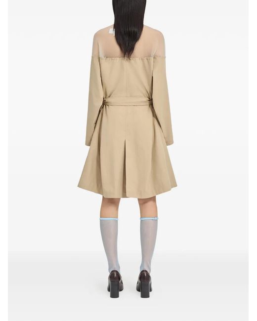 MM6 by Maison Margiela Natural Long-Sleeves Midi Dress