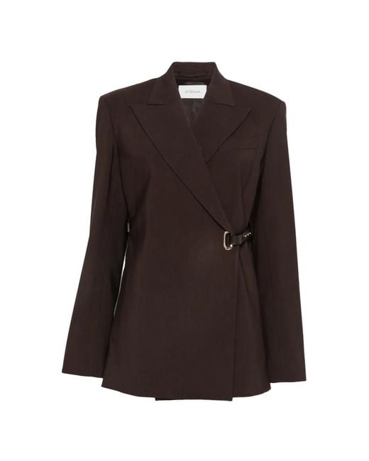 Sportmax Brown Belted Wrap-Style Blazer