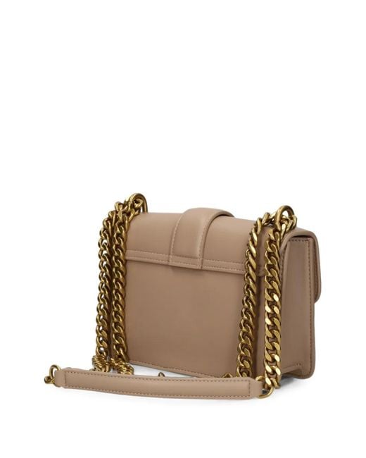 Just Cavalli Brown Snake-Plaque Shoulder Bag