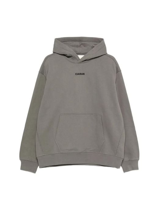 CIARAN Gray Logo-Embroidered Hoodie for men