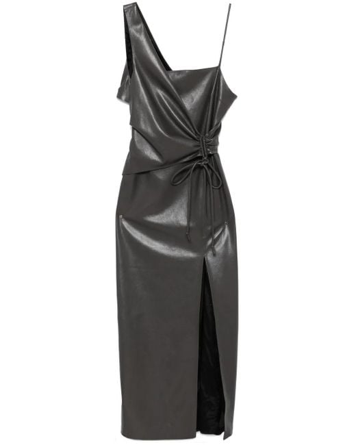 Nanushka Black Asymmetric Midi Dress