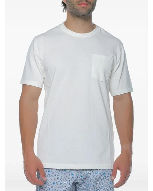 Mc2 Saint Barth White Bakewell Patch-Pocket T-Shirt for men