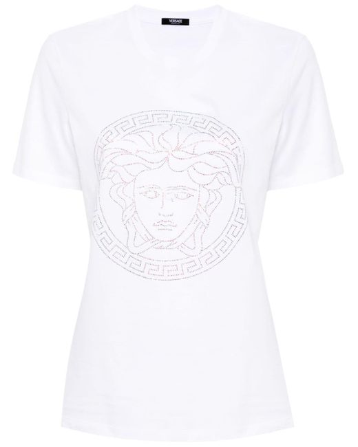 Versace クリスタル メドゥーサ Tシャツ White