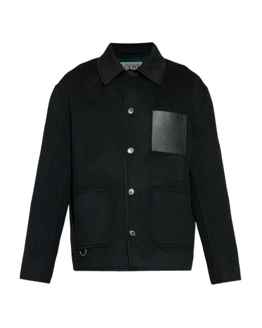 メンズ Loewe アナグラム ウールジャケット Black