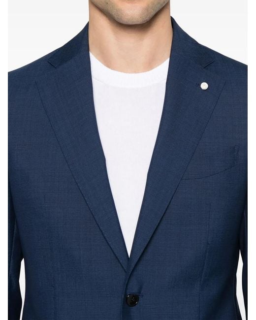 Luigi Bianchi Blue Virgin-Wool Suit for men